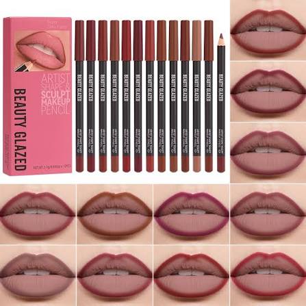 12 Colors Sculpting Matte Velvet Lip Liner Set