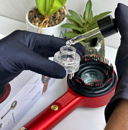 Magnetic Oil Dispensing Massage Comb with Red Light Therapy