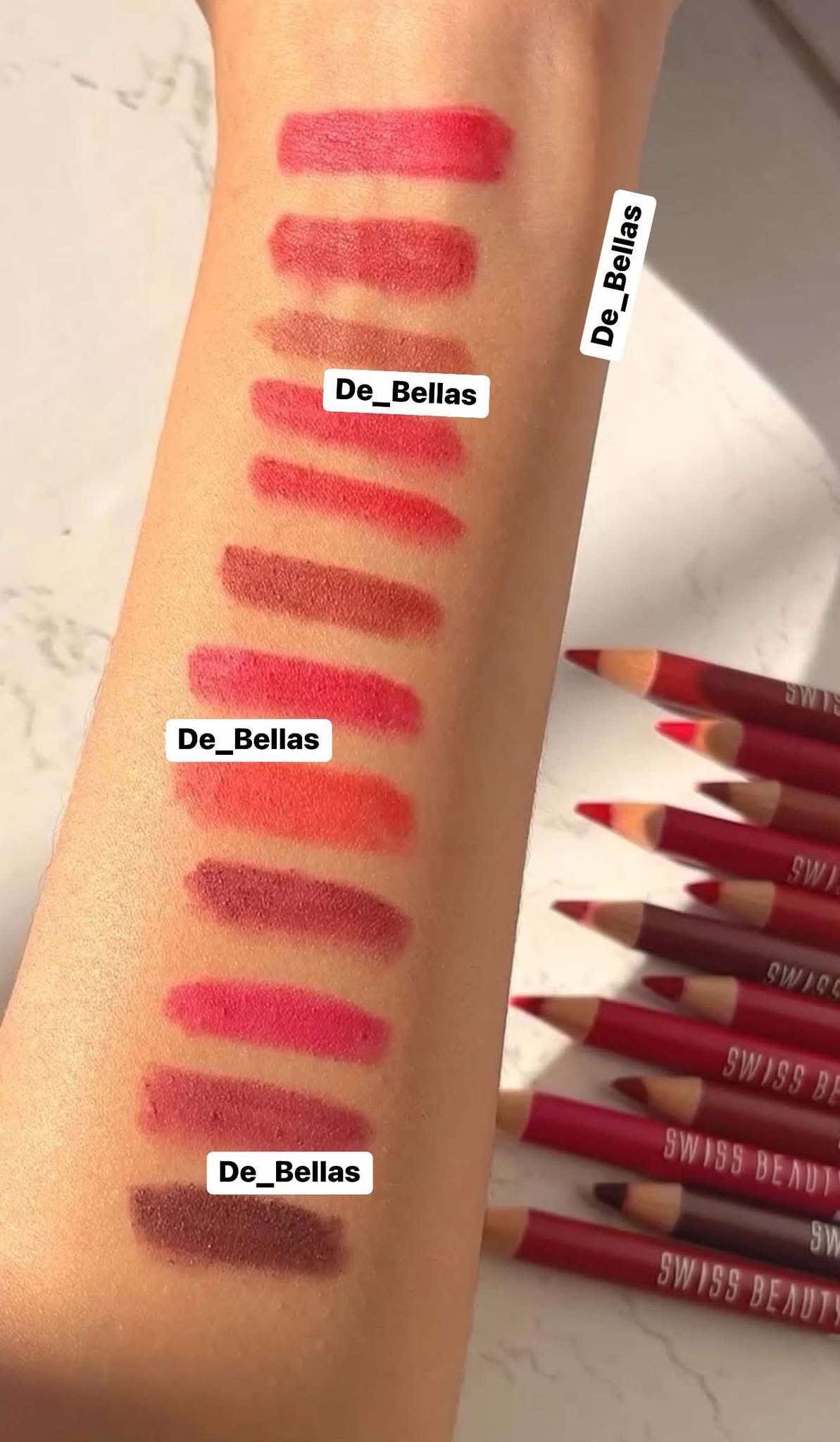 SWISS BEAUTY Bold Matte Lipliner Pack Of 12 Pcs