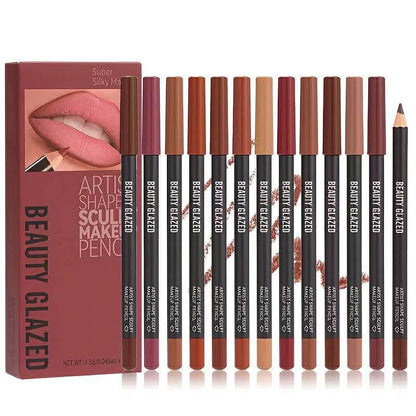 12 Colors Sculpting Matte Velvet Lip Liner Set