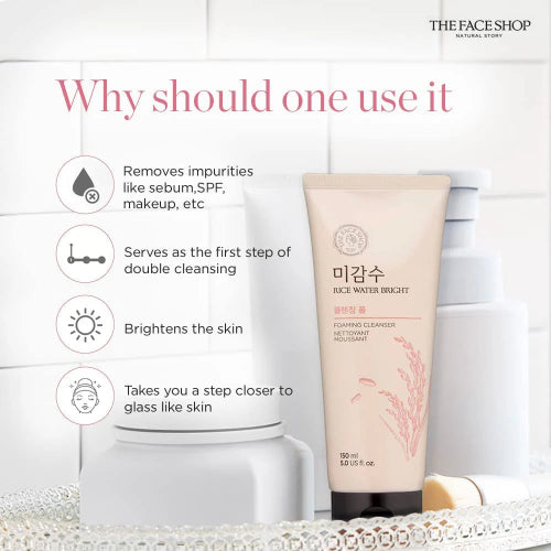 The Face Shop Rice Water Bright Facial Foaming Cleanser-150ml