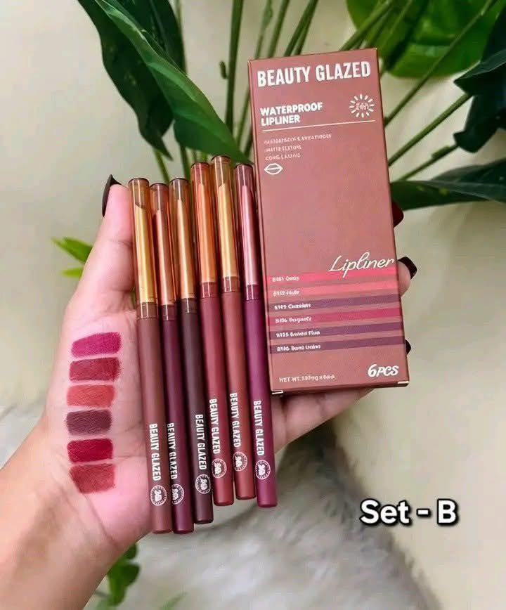 Beauty Glazed Waterproof Lipliner Set 6pcs