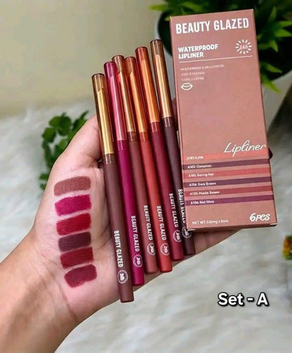 Beauty Glazed Waterproof Lipliner Set 6pcs