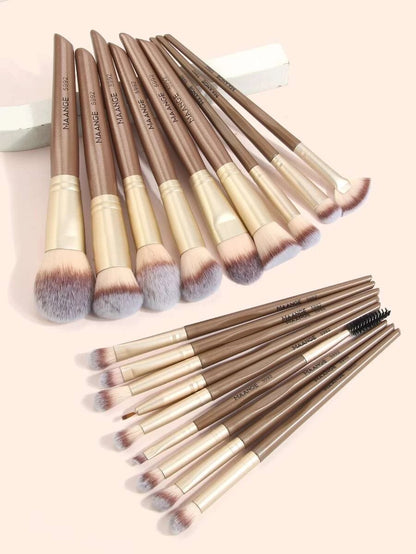 Maange 18pcs The Brush Box - Brown