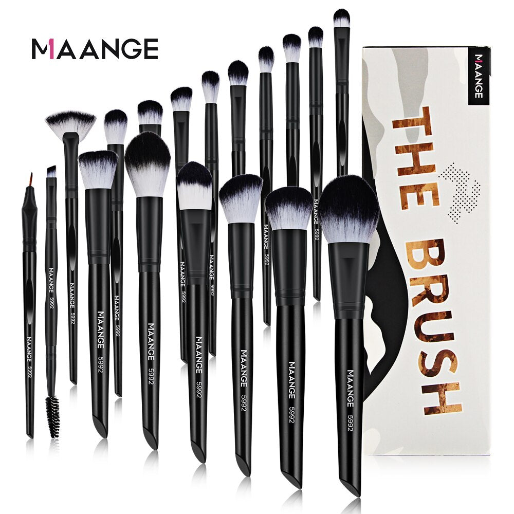 Maange 18pcs The Brush Box - Black