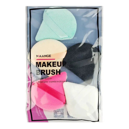 Maange Soft Touch Makeup Puff Set 5 Pcs (Triangle & Round Powder Puffs)