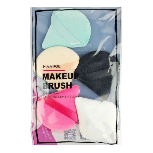 Maange Soft Touch Makeup Puff Set 5 Pcs (Triangle & Round Powder Puffs)