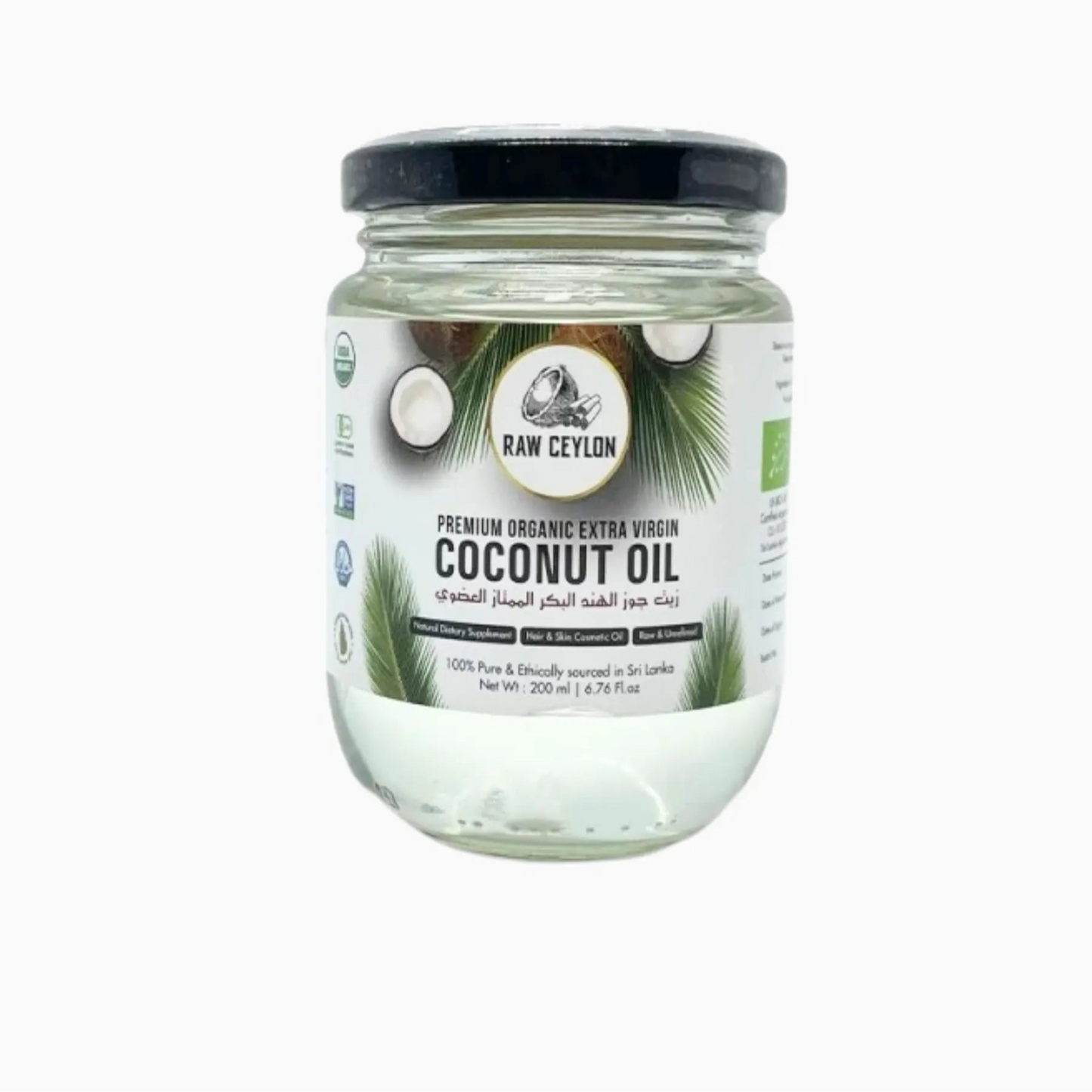 Raw Ceylon Premium Organic Extra Virgin Coconut Oil-200ml