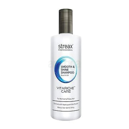 Streax Professional Vitariche Care Smooth & Shine Shampoo for Normal to Dry & Frizzy Hair 300ml