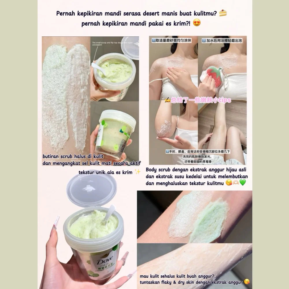 Dove Fresh Muscat Grape & Soymilk Body Scrub 250gm