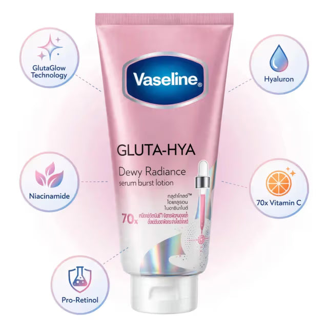 Vaseline Gluta-Hya Dewy Radiance Serum Burst Lotion 290ml (Thailand)