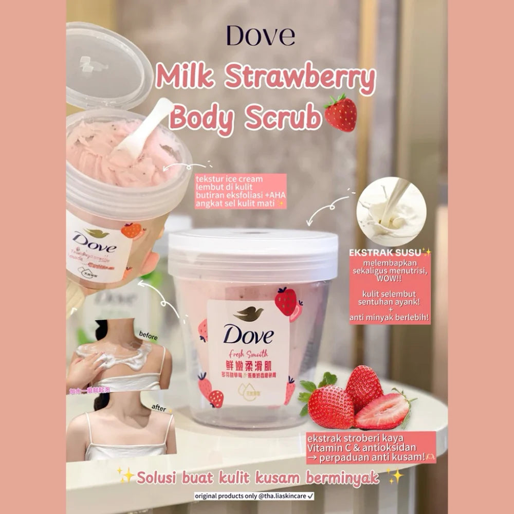 Dove Sweet Strawberry & Oat Milk Body Scrub 250gm